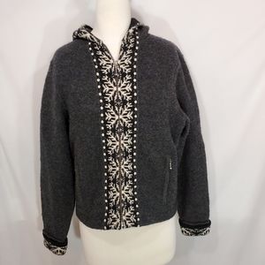 Woolrich Zip Up Hoodie Wool Sweater